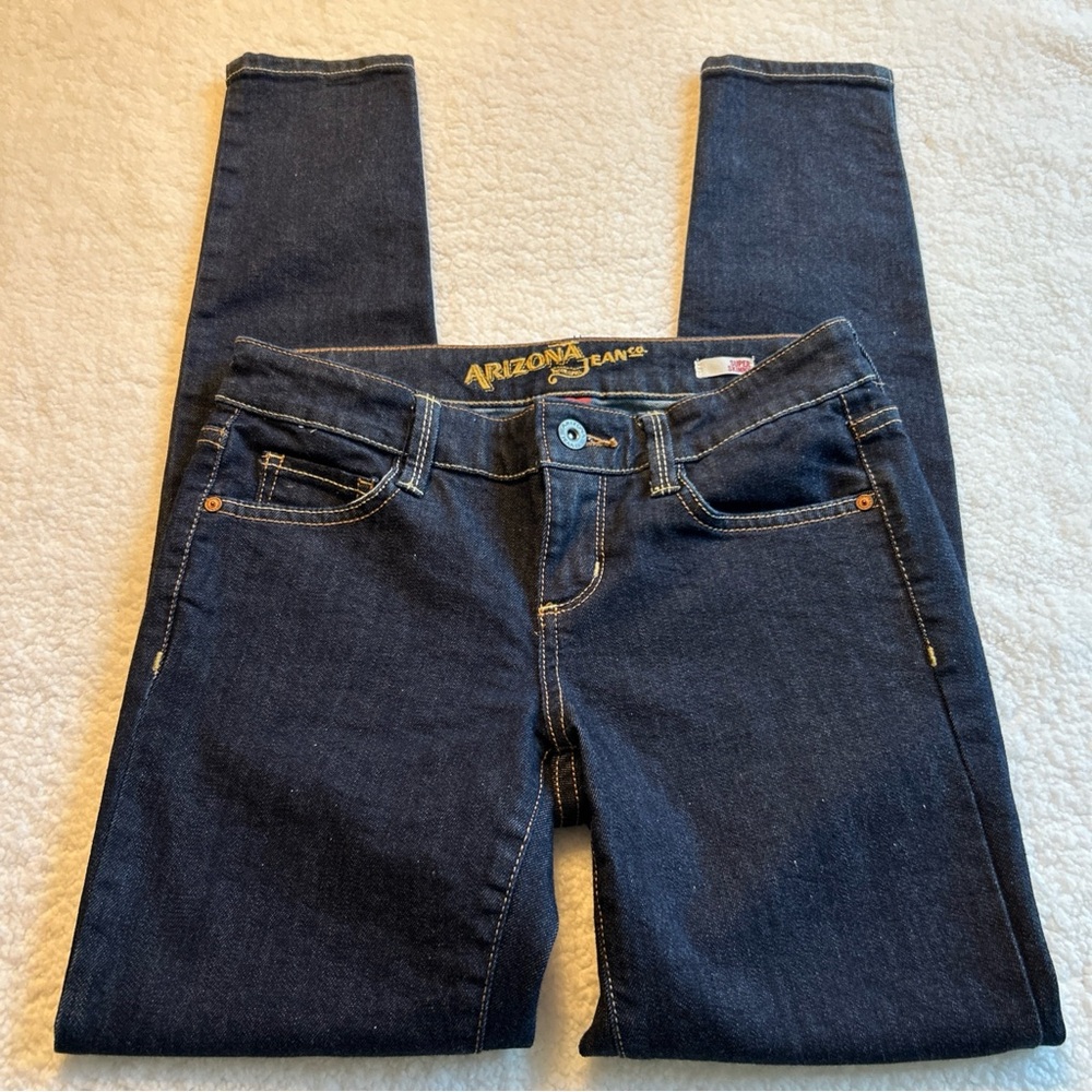 Arizona Jeans Junior Sz 1 Super Skinny Low Rise Dark Wash